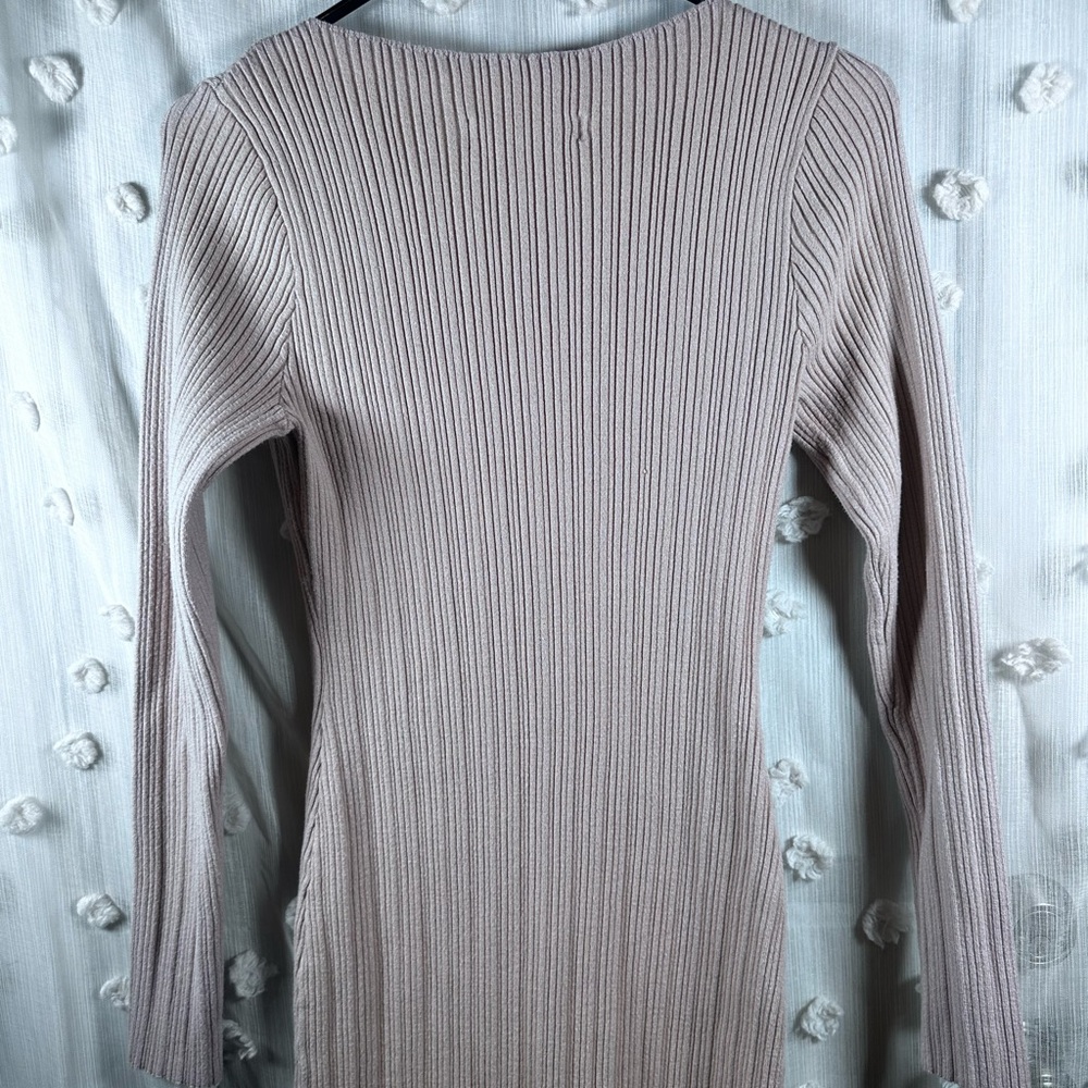 Merokeety Women’s Light Brown Ribbed Bodycon Knit Dress Size Medium - Picture 6 of 11